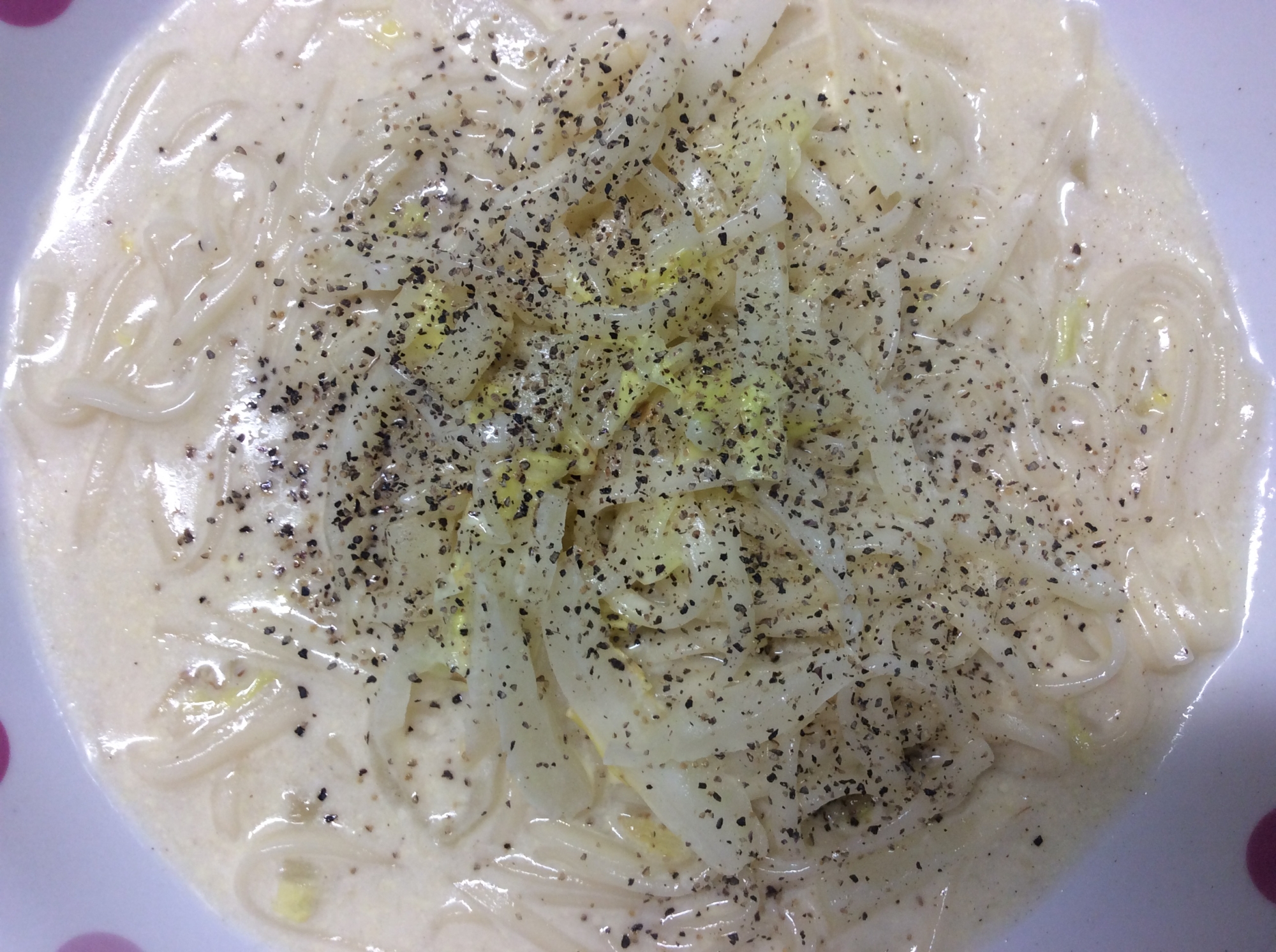 白菜入り牛乳スープうどん