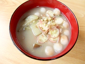 夏向け♪茄子とミョウガのお味噌汁