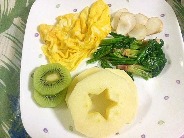 菊芋スライスのある朝食