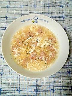カルボナーラの残り卵白で☆卵白ソーセージスープ☆