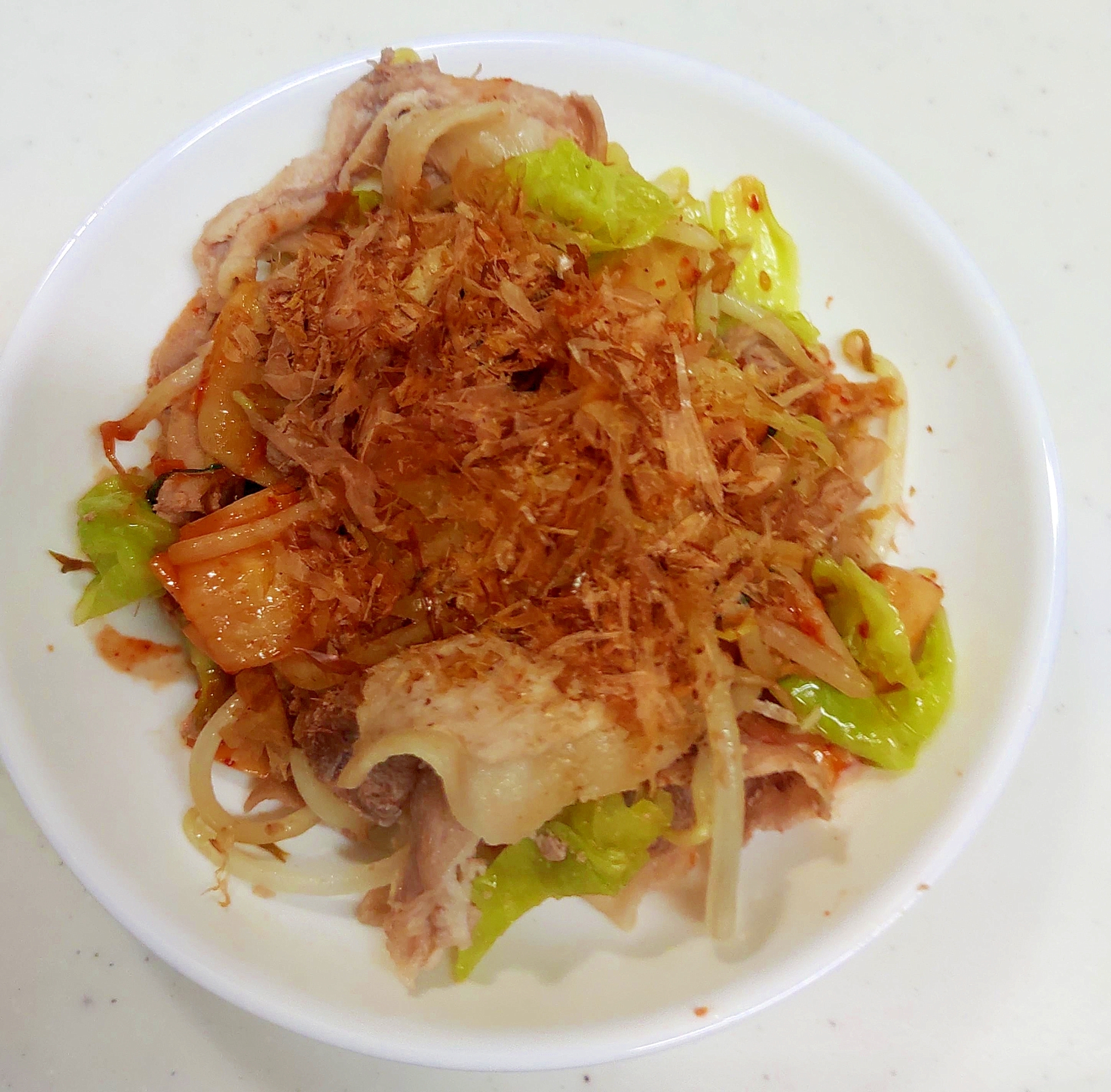 肉野菜のおかか炒め