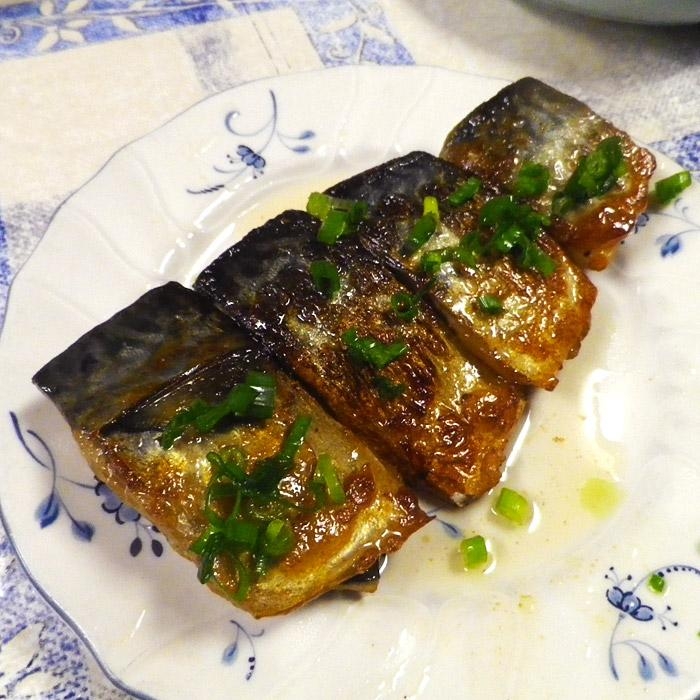 塩鯖のポン酢生姜焼き