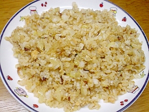 鮭缶で 炒め御飯