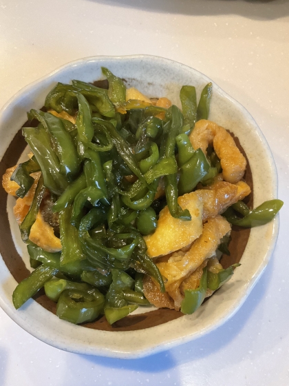 ご飯がすすむ！油揚げとピーマンの甘辛煮