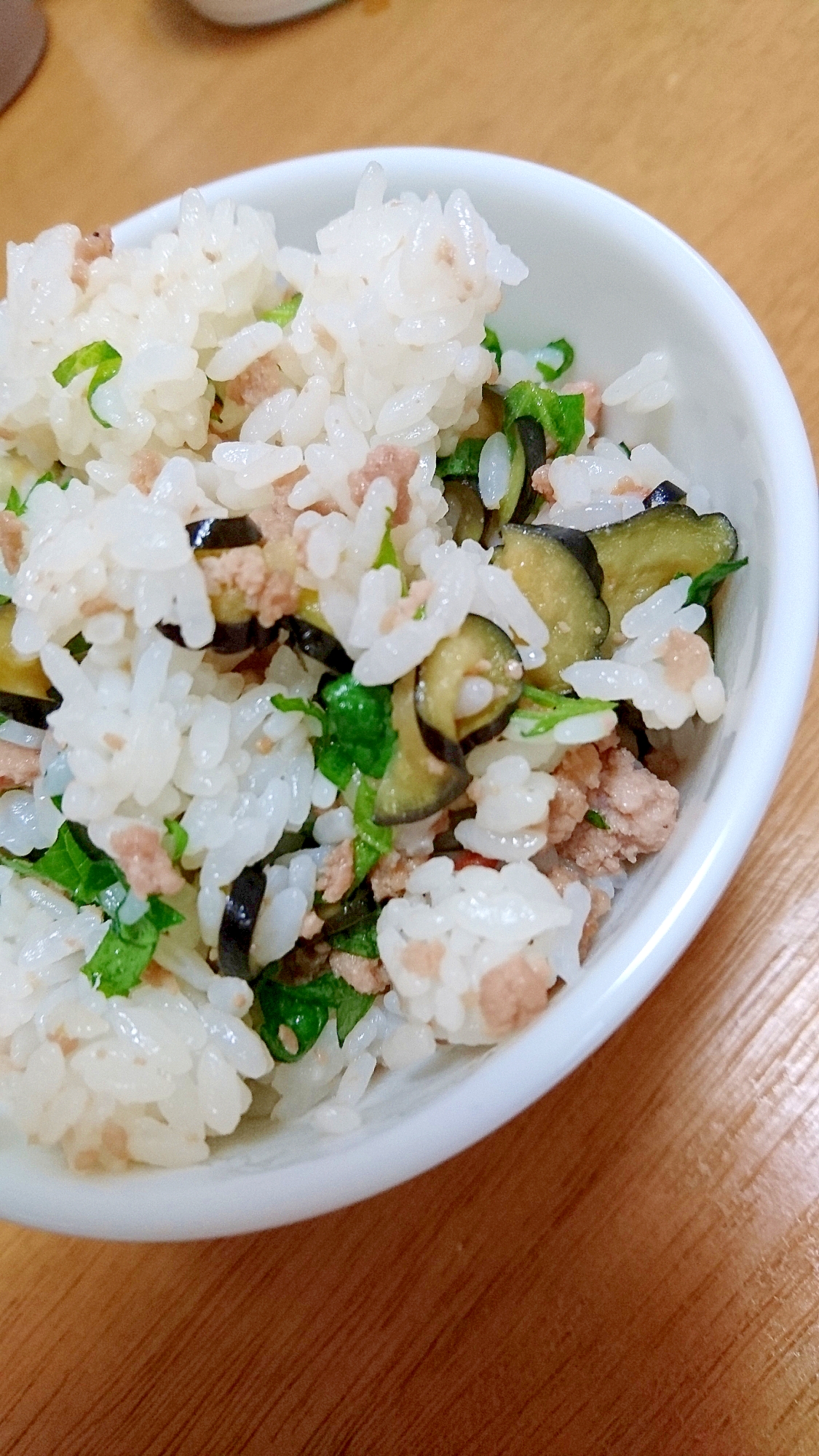 茄子と豚ミンチのあっさり混ぜご飯