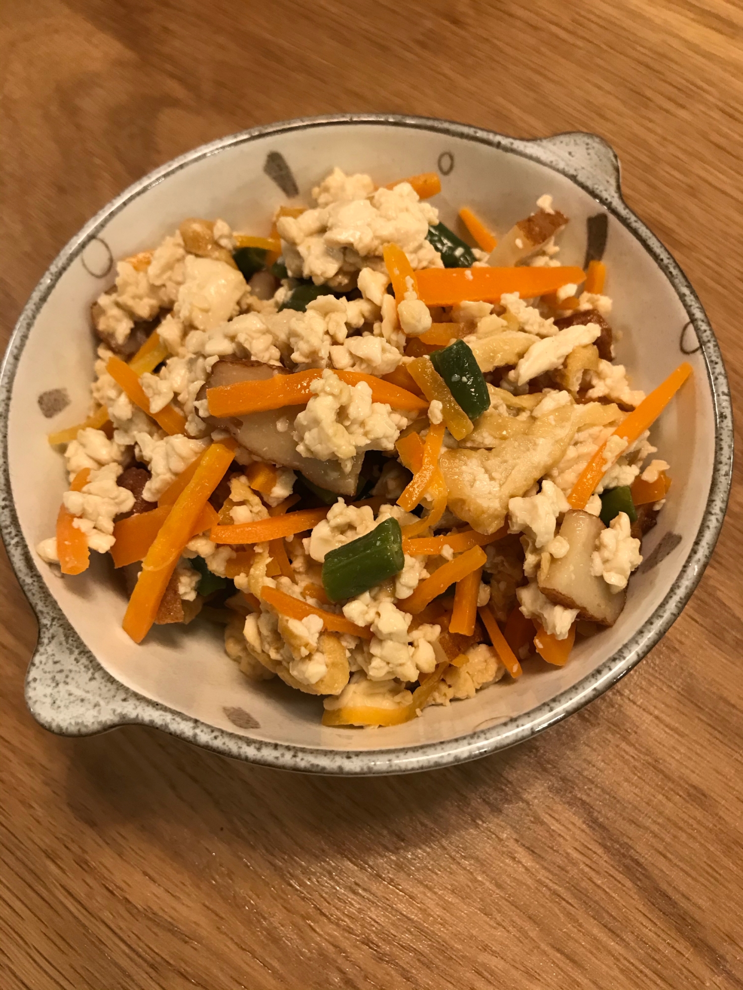 野菜たっぷり 絹豆腐で炒り豆腐 レシピ 作り方 By ぼのんちょ 楽天レシピ