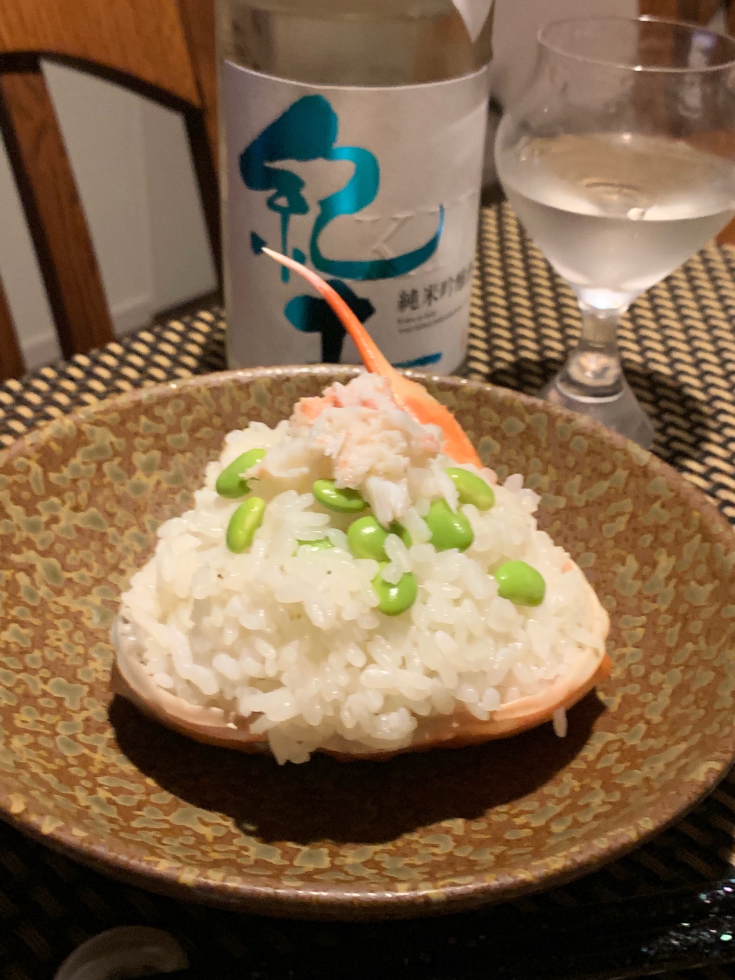 夏のお昼に夜に、枝豆とカニの混ぜ寿司