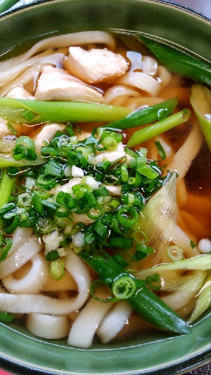 しっとり蒸し鶏のかけうどん