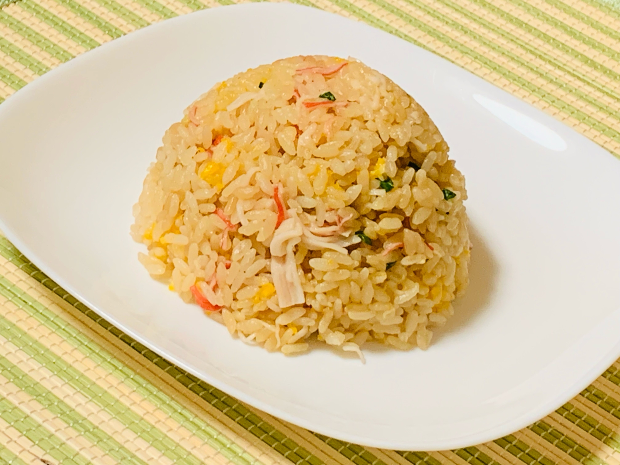 簡単!炊飯器でカニカマチャーハン