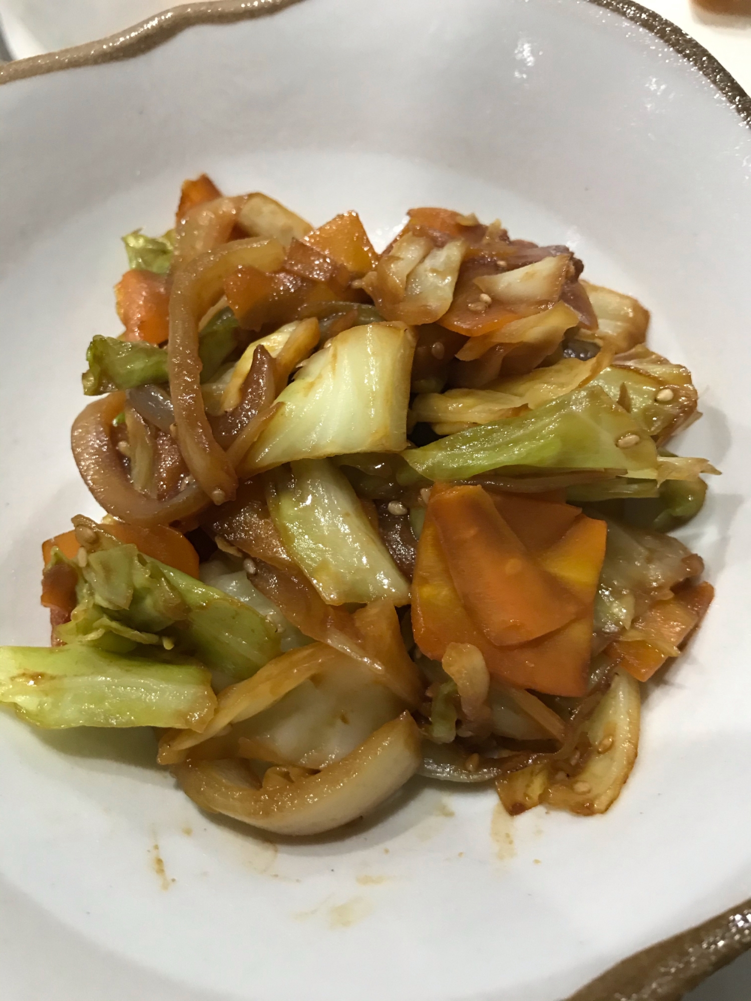 3種で野菜炒め