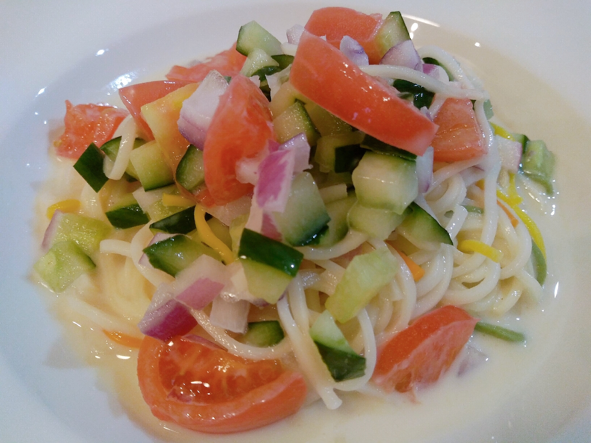 お野菜たっぷり♪豆乳トマト素麺☆