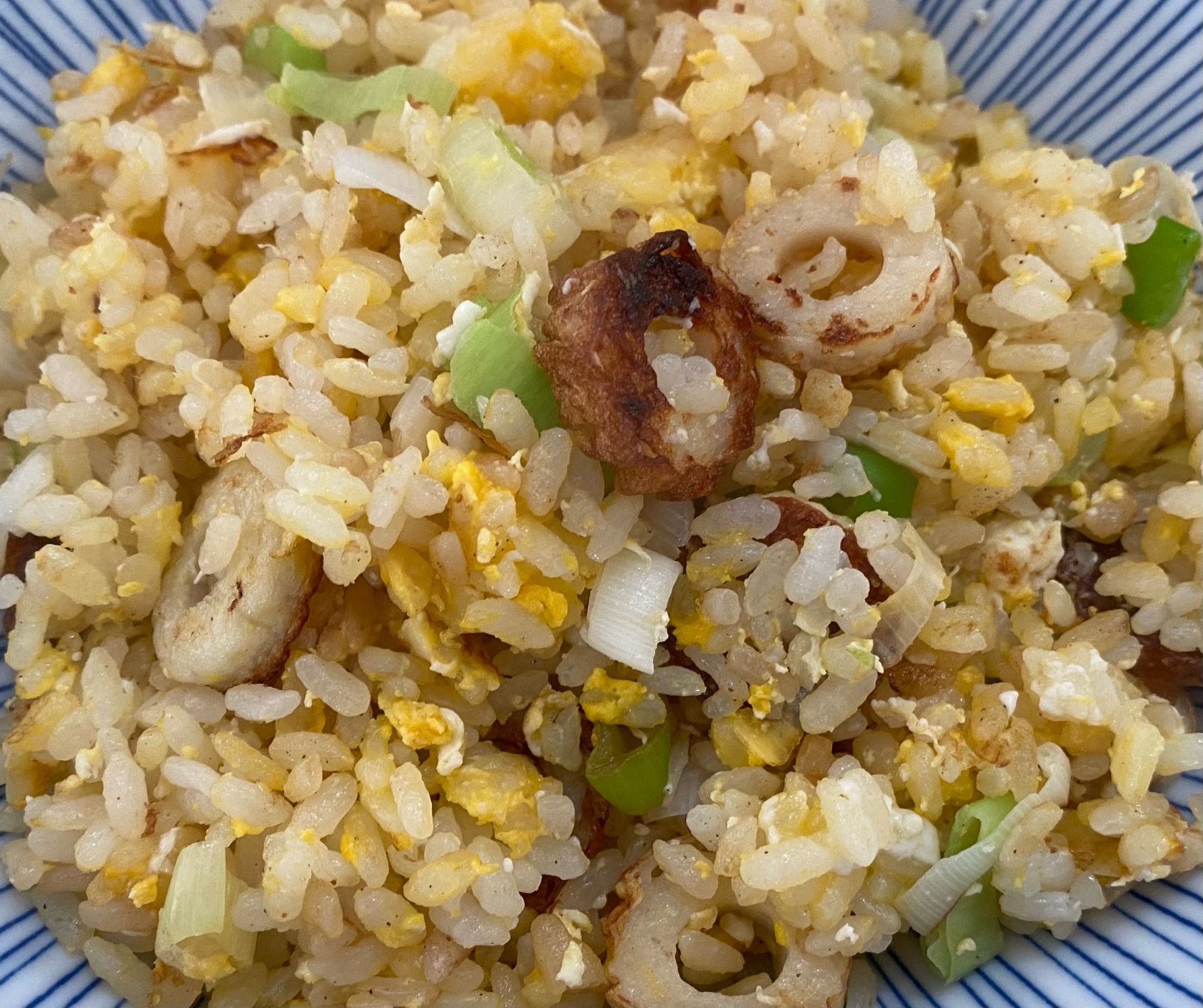 竹輪とネギの炒飯