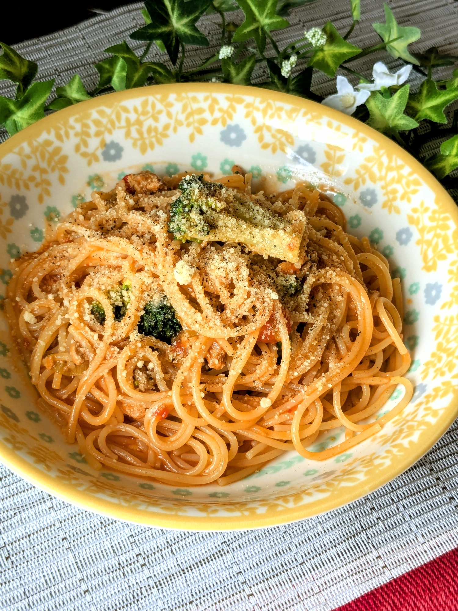 ワンパンで♡〜ブロッコリーミートソースパスタ〜