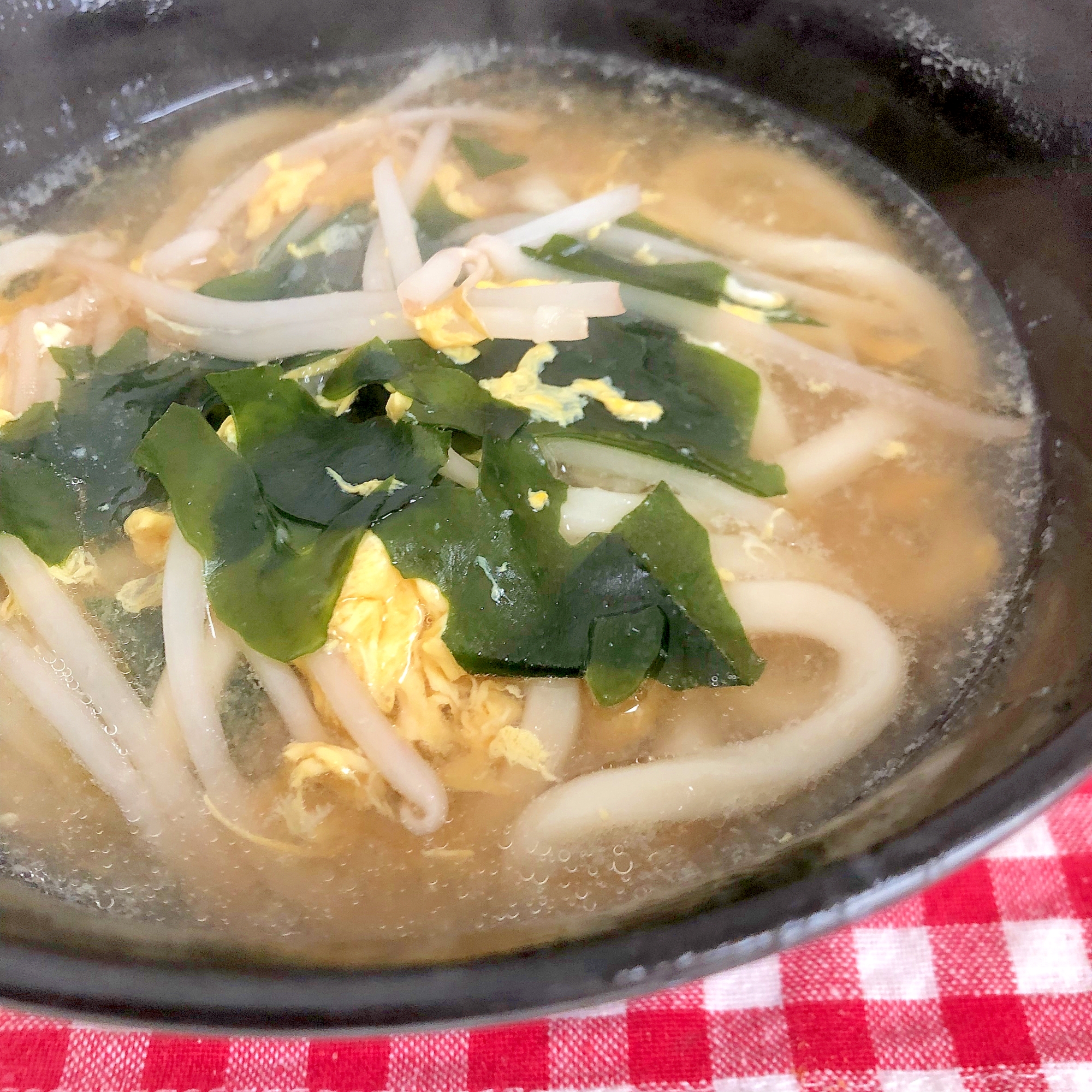 もやしと卵のうどん☆