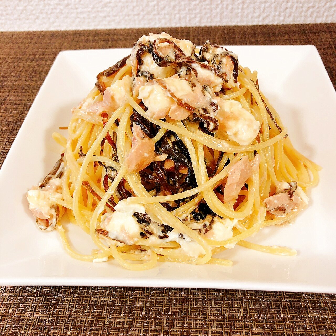 まな板 包丁不要 クリームチーズと塩昆布のパスタ レシピ 作り方 By 主夫のアトリエ 楽天レシピ