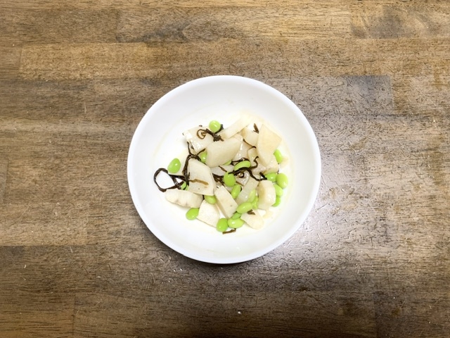 長芋レシピ 長芋と枝豆の塩昆布和え