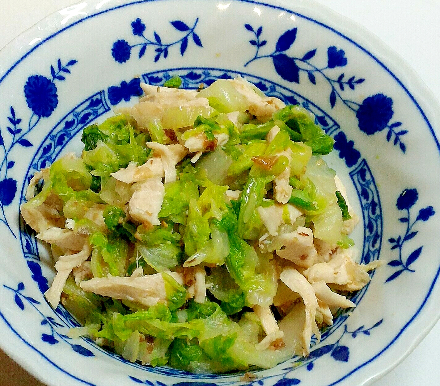 レンジで白菜大量消費☆白菜と鶏ささみのホットサラダ