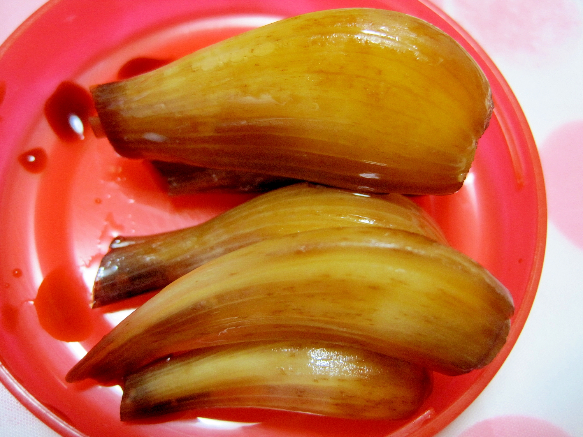 ラッキョウの酢醤油漬け