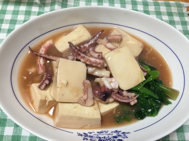 イカ下足と豆腐の煮物