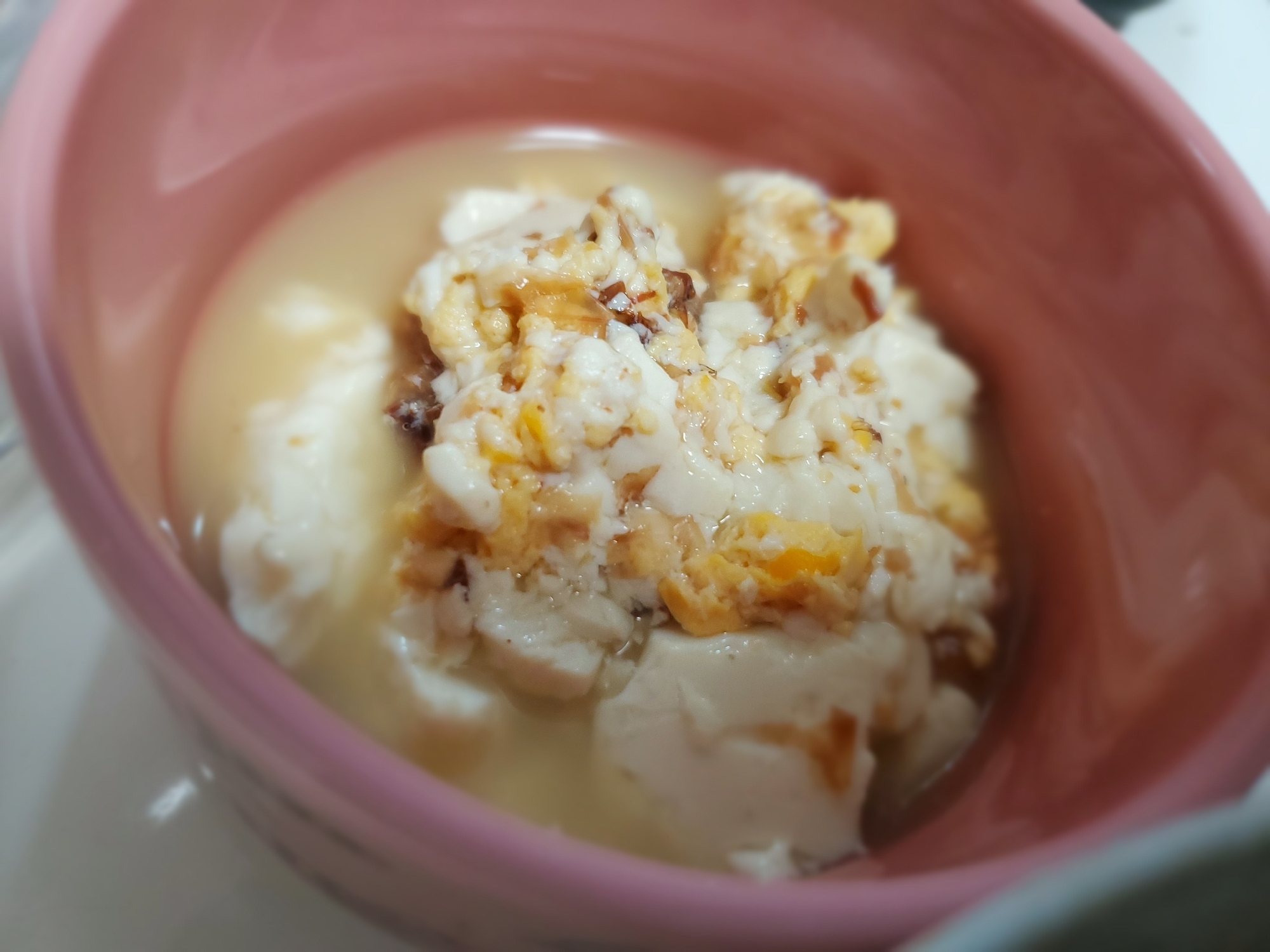 豆腐と卵の鰹節煮