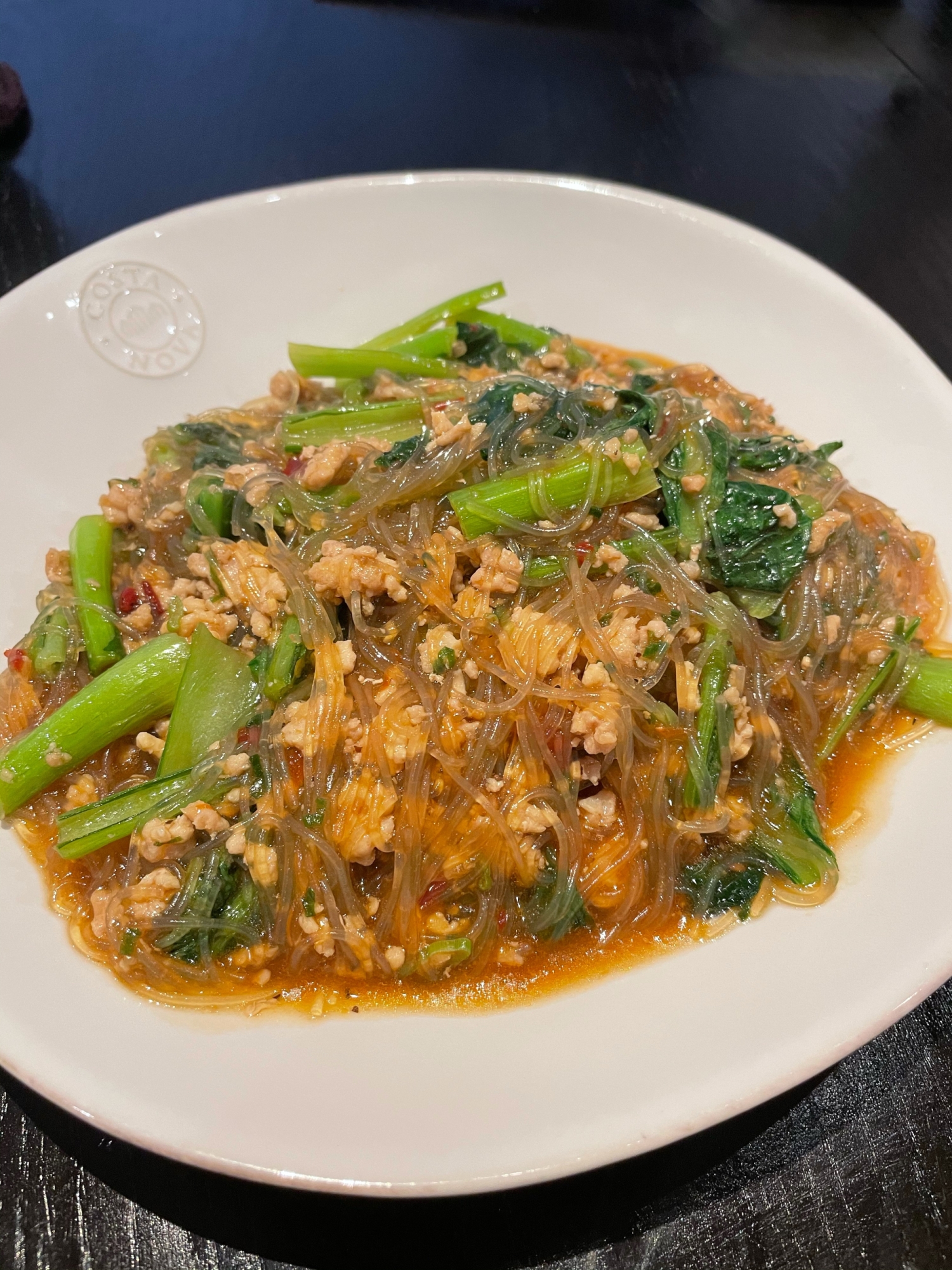 鶏ひき肉と小松菜の春雨レシピ