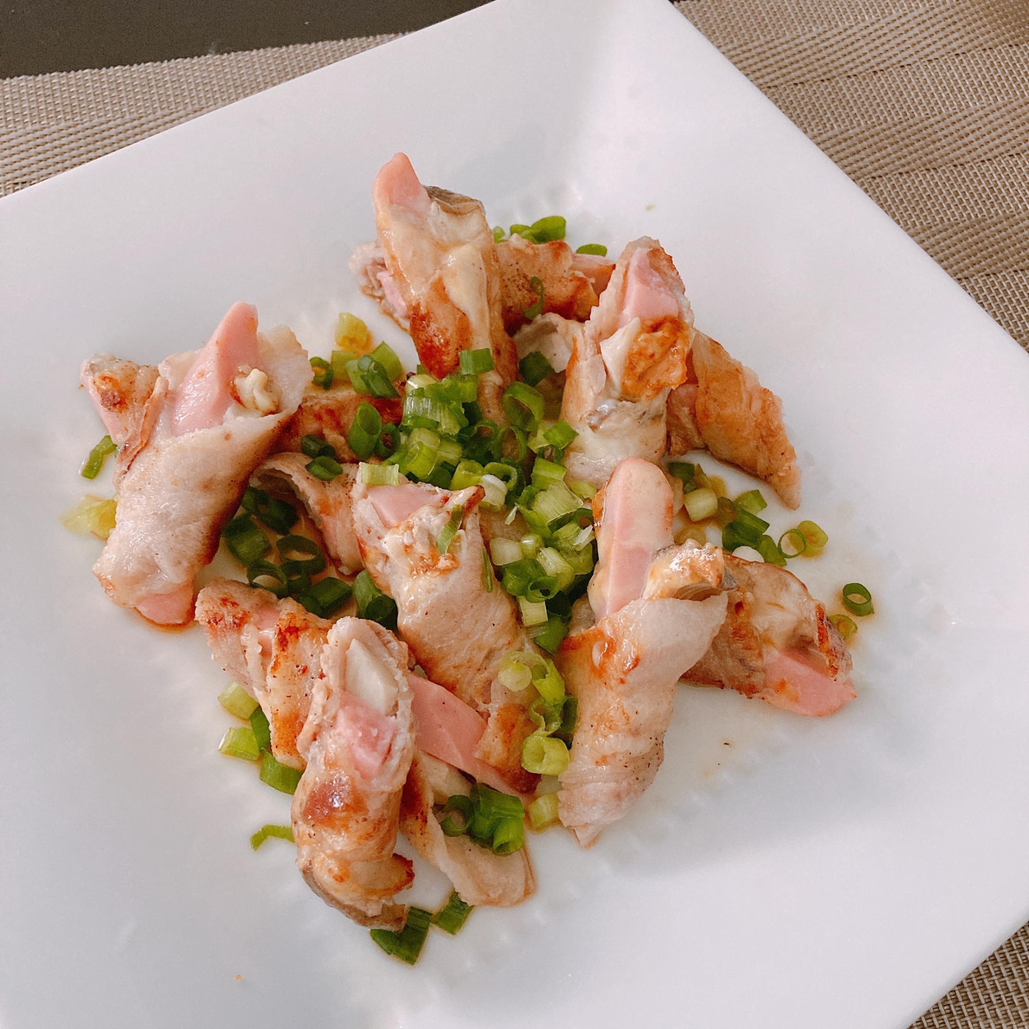 魚肉ソーセージの肉巻き!アウトドアにも!