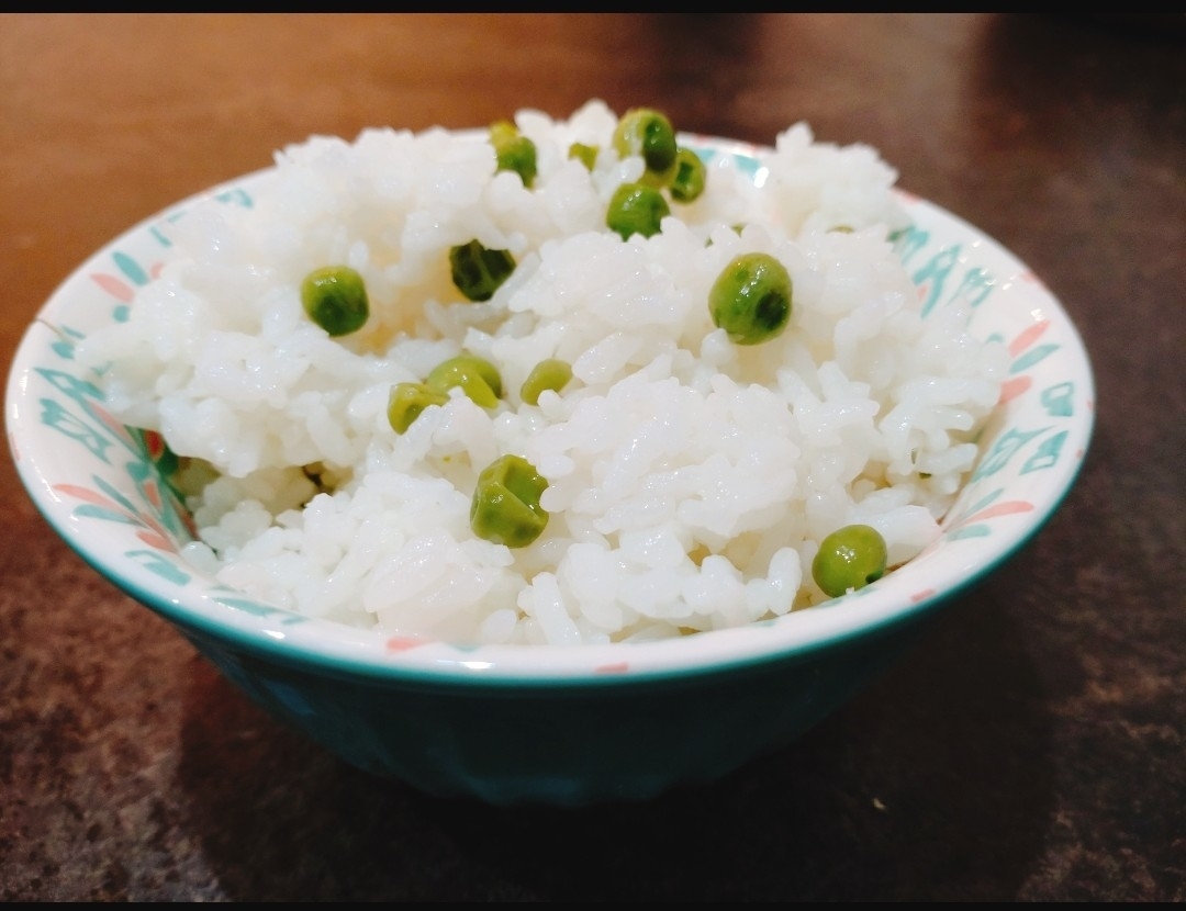 冷凍の豆で‼ふっくらグリンピースごはん