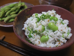 夏まぜご飯②＆茹で枝豆