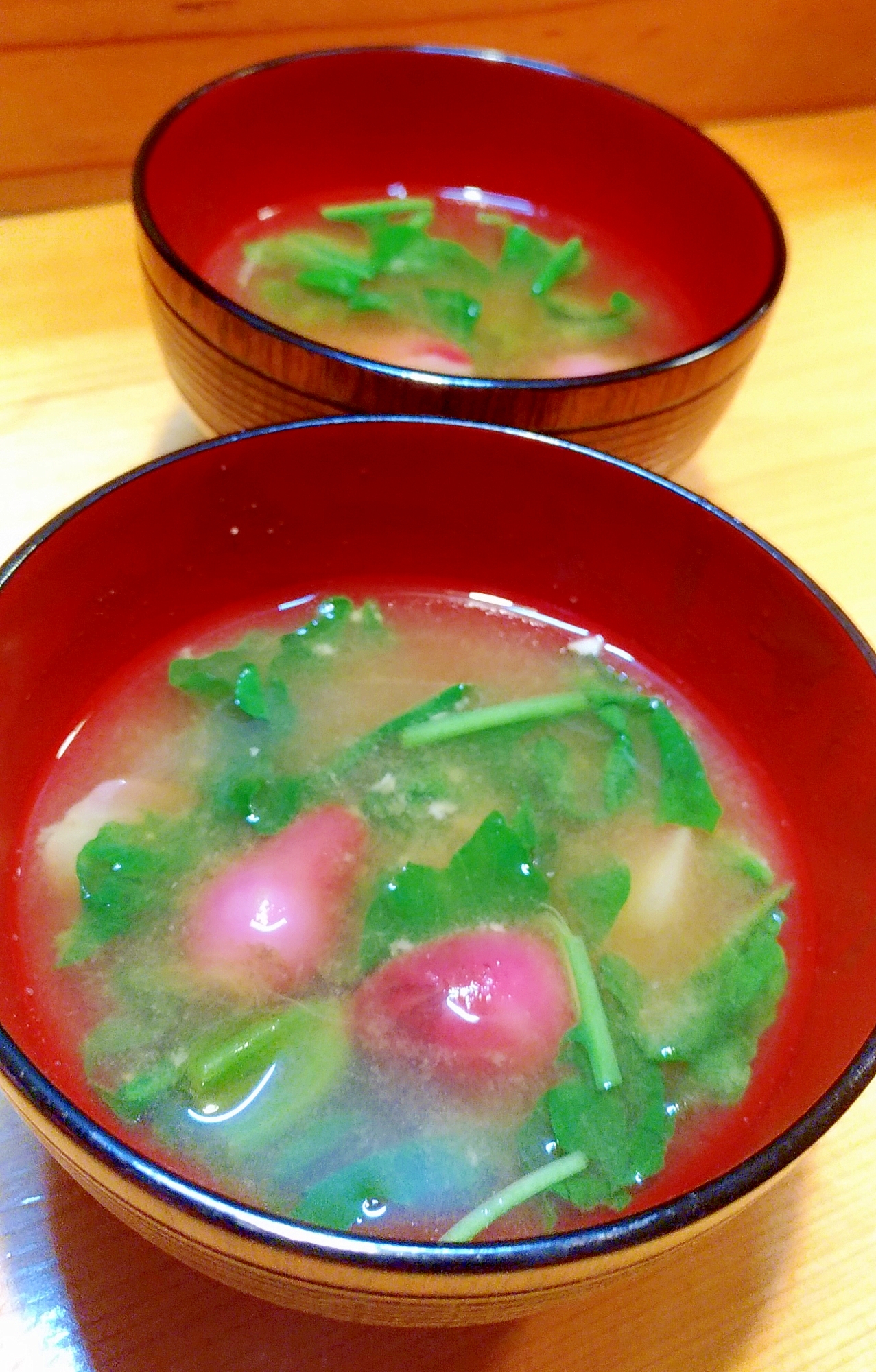 子どもも食べやすい☆ラディッシュの味噌汁