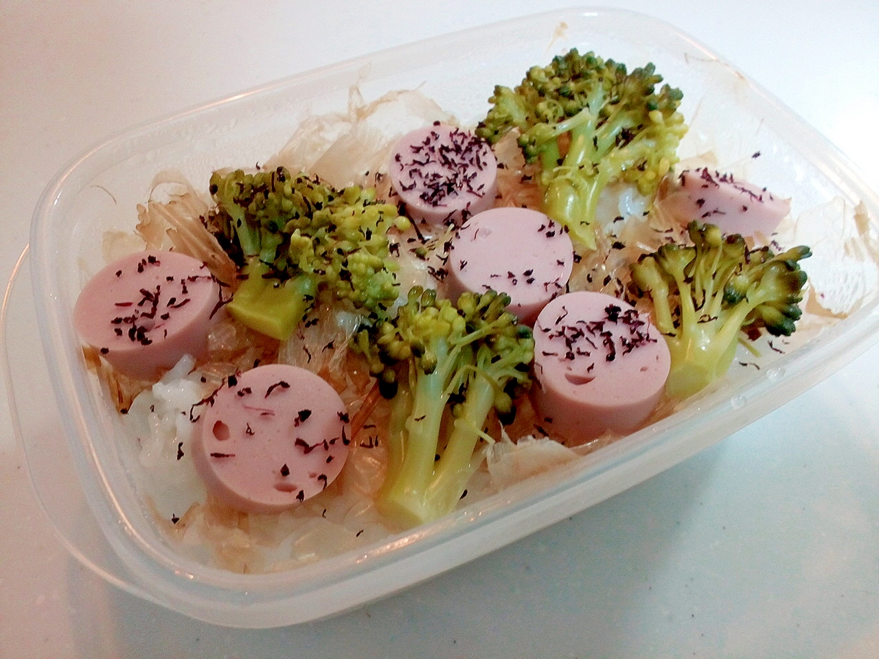 お弁当 花かつおとブロッコリーと魚ニソのゆかりご飯 レシピ 作り方 By ぷ みぃまま 楽天レシピ