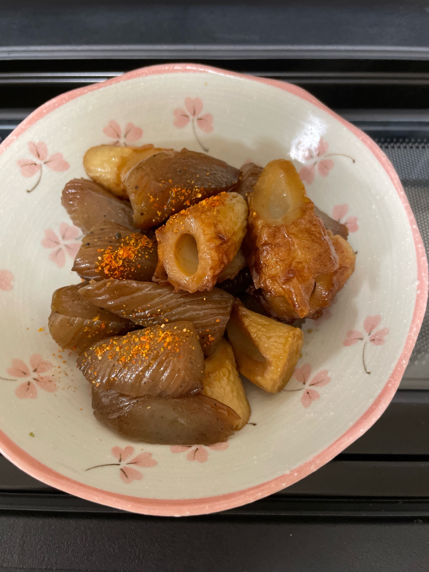 お弁当にも！ちくわこんにゃくゆず七味(だし醤油炒め