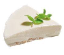 シンプルなホワイトタイプのレアチーズケーキです。