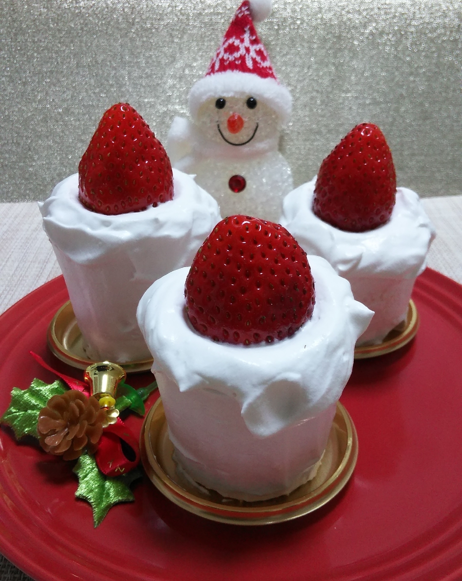 クリスマス☆いちごのキャンドルケーキ