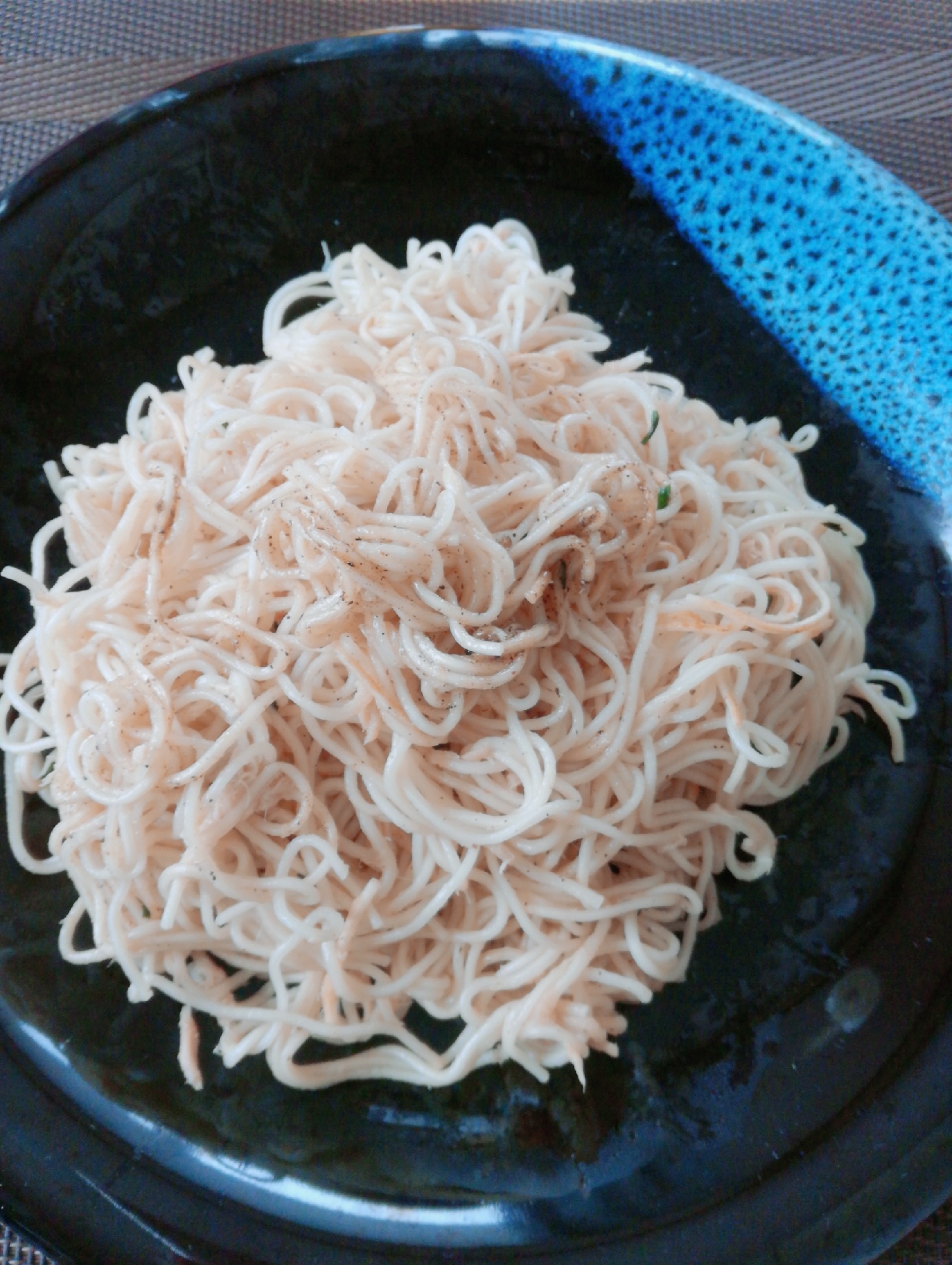 ツナとネギのそうめんチャンプルー