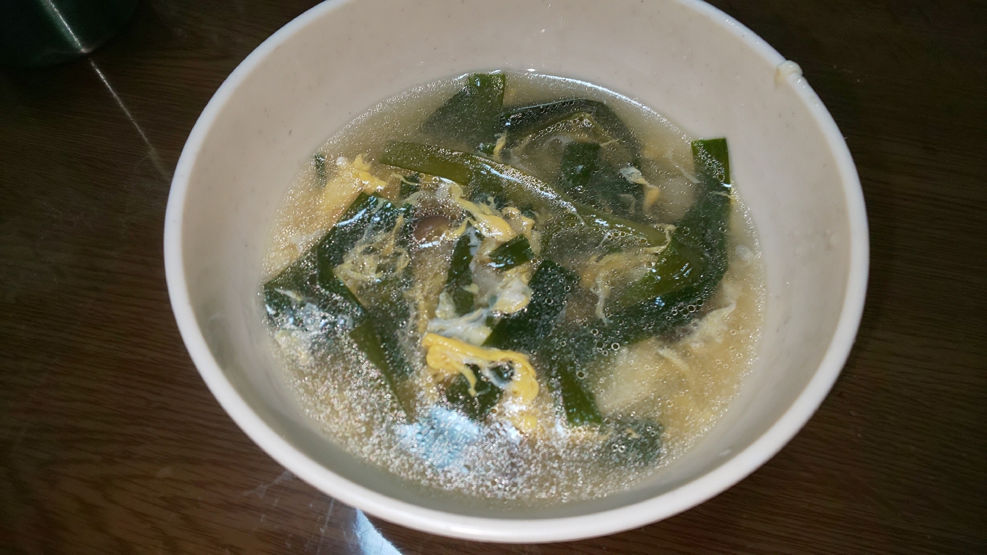ニラときのこのかきたま中華スープ
