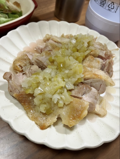 鶏肉のカリカリ焼き☆ネギ塩レモンソース