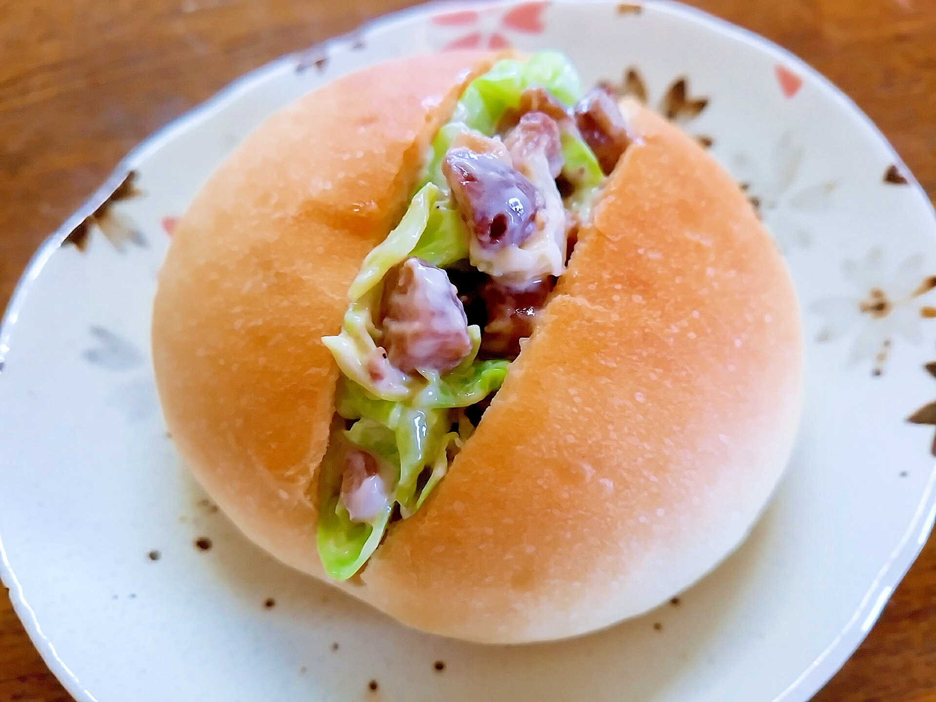 1個分☆醤油豆とキャベツの丸パン