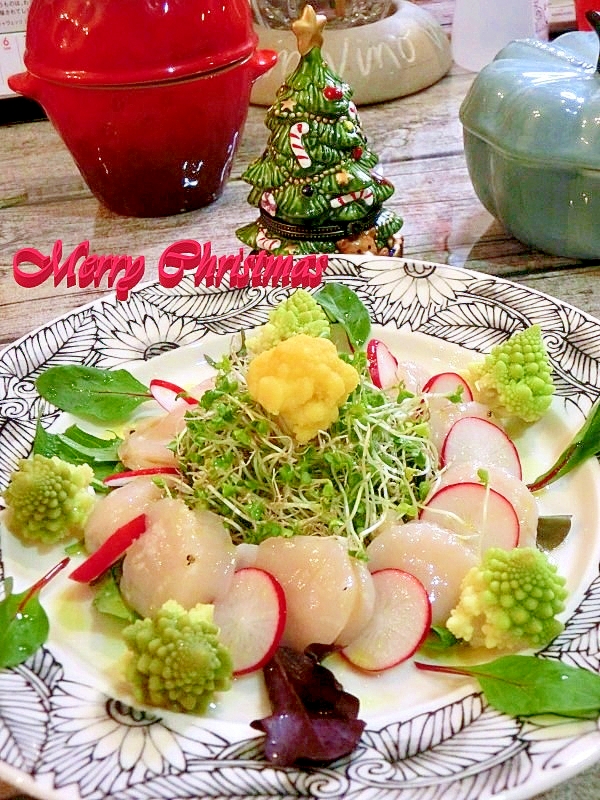 クリスマス☆ホタテのカルパッチョ風サラダ♪