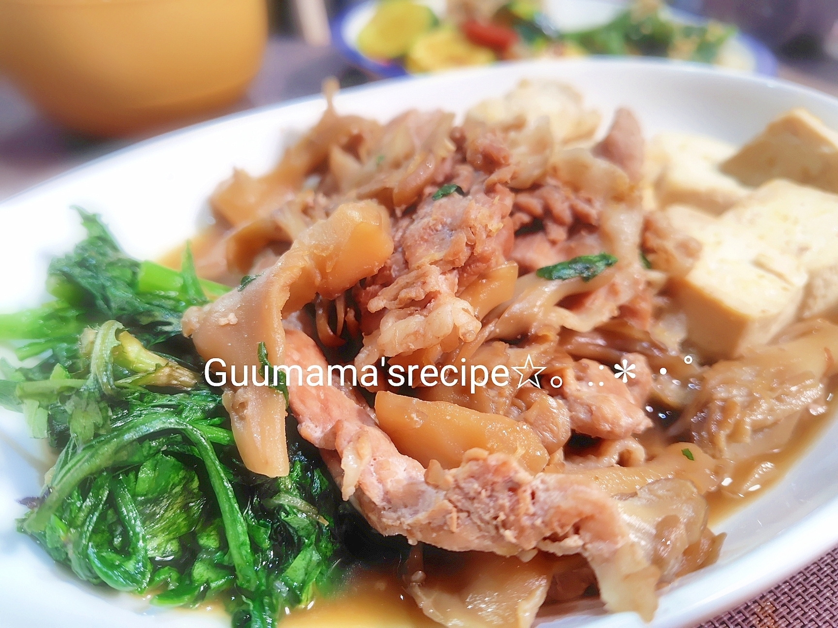 フライパンで完成♡ご飯が進む♡超特急♡春菊肉豆腐