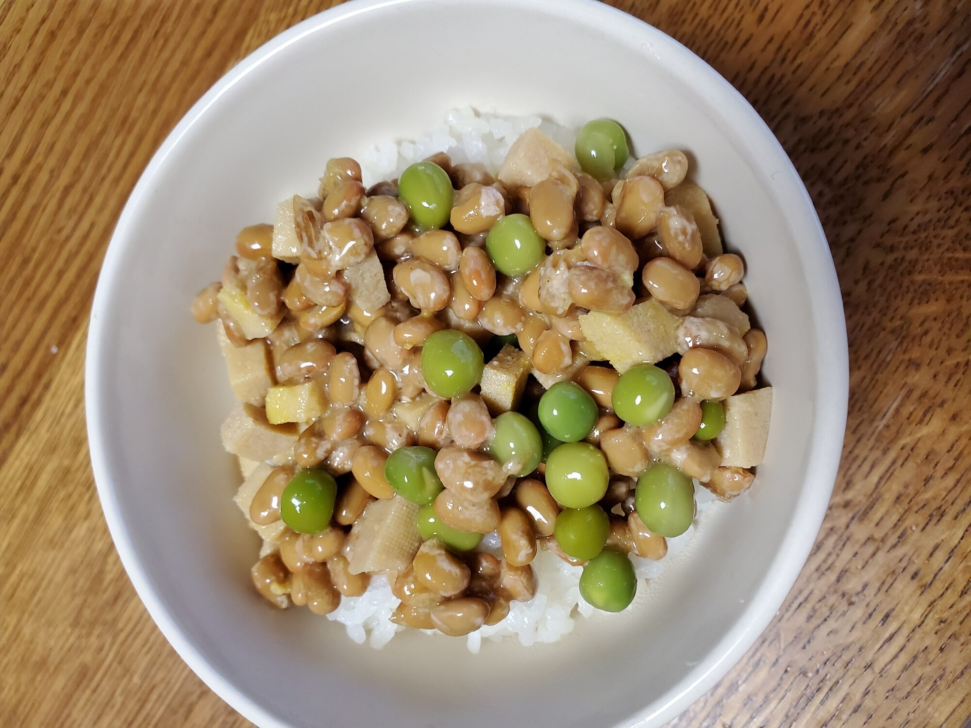 高野豆腐とグリンピースの納豆ご飯 レシピ・作り方 by 4045g - 楽天レシピ
