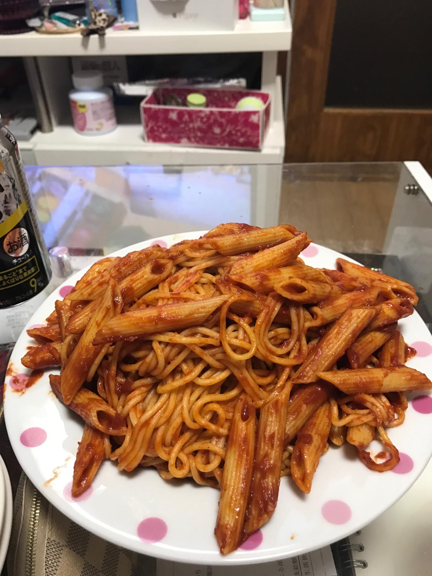 ♡ペンネとパスタのナポリタン♡