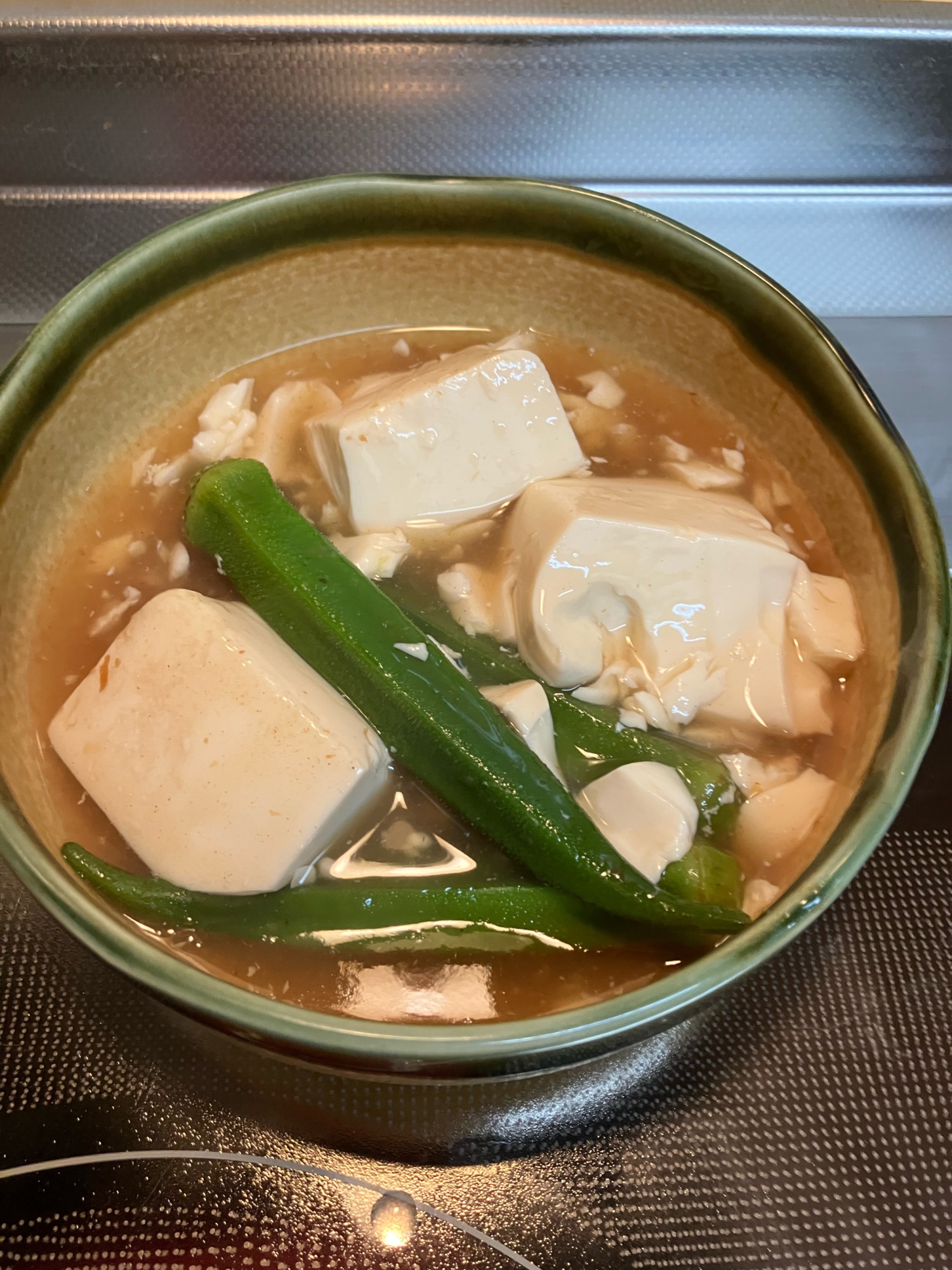 オクラとお豆腐のとろみ餡煮込み^_^