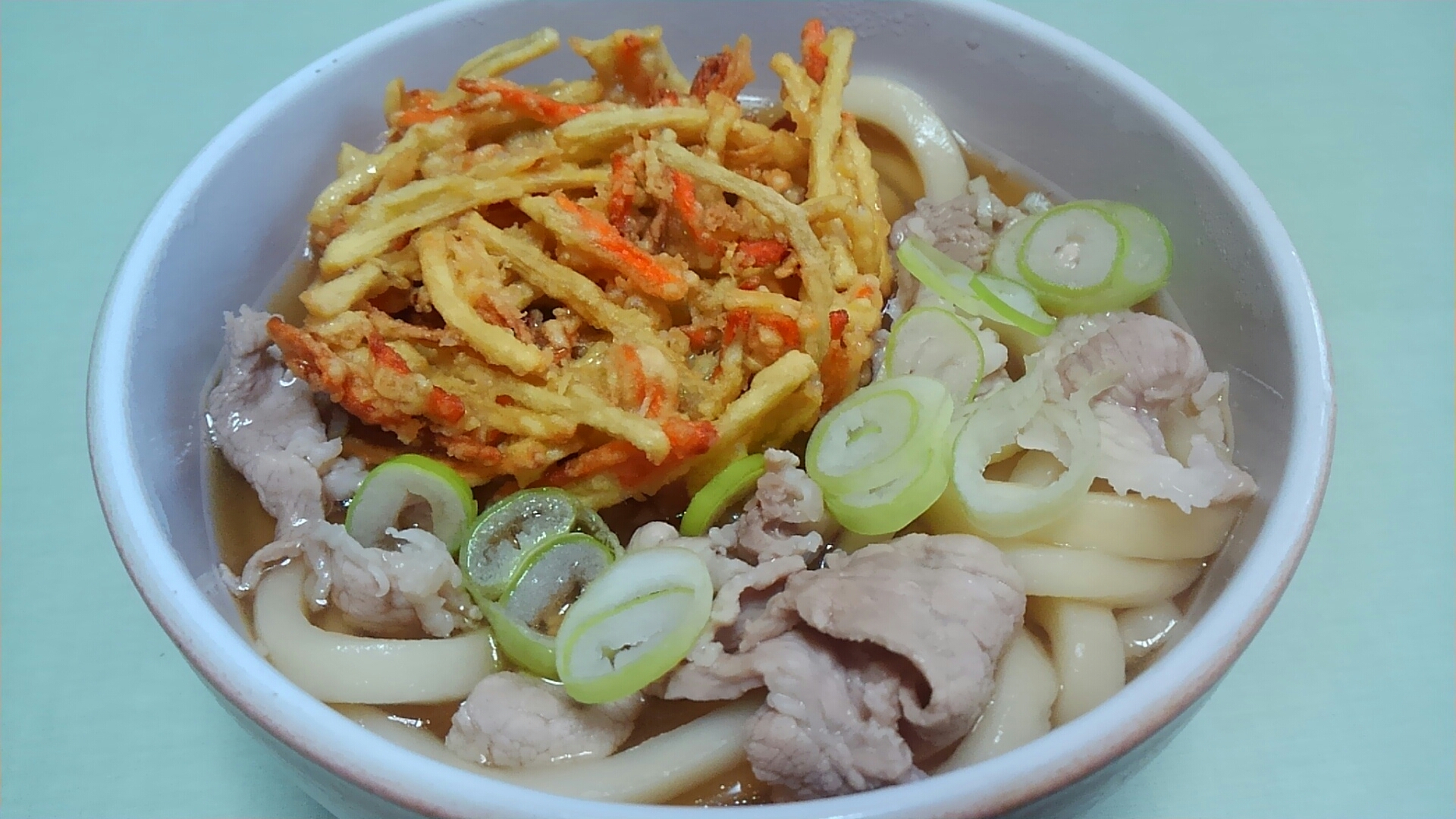 豚肉とかき揚げのうどん＊