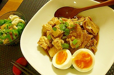 すじこん簡単アレンジ☆ピリ辛肉豆腐♪