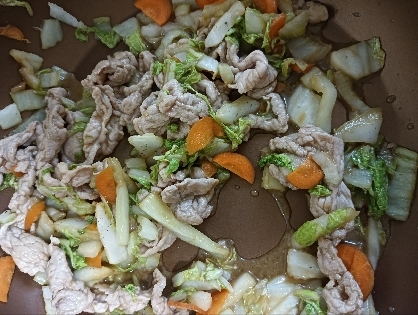 さっと作れるお助けおかず☆豚肉と白菜の味噌炒め