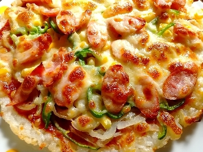 フライパンでごはんピザ