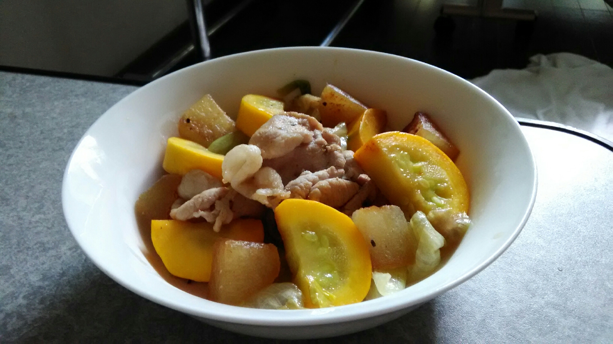 夏野菜と豚肉のレモン醤油焼き