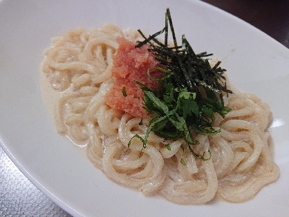 牛乳で簡単！明太子カルボナーラ風うどん