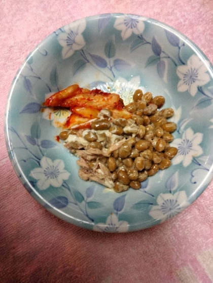 納豆アレンジ ツナ白菜キムチスプラウト