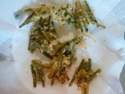 ビールが進む！　ニンニクの芽の天ぷら。